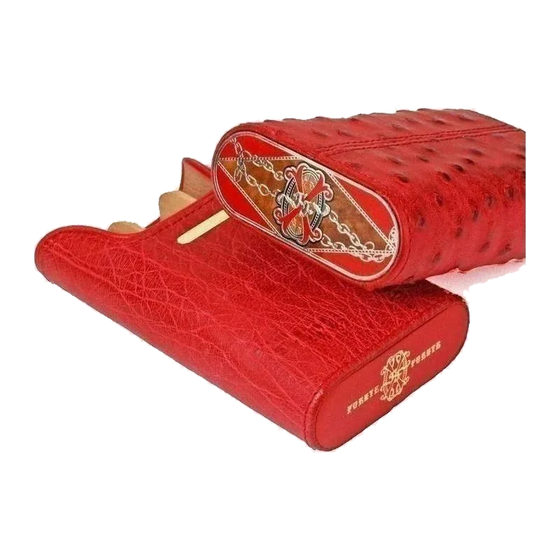 Brizard Les Chaines de L'amour Red Ostrich Cigar Case